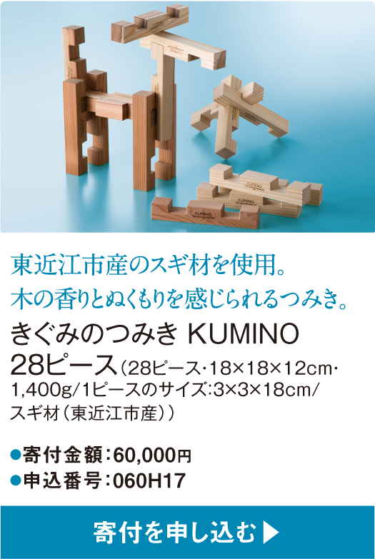 東近江市産のスギ材を使用。木の香りとぬくもりを感じられるつみき。きぐみのつみき KUMINO 28ピース