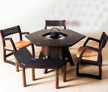暖気式火鉢テーブルセット（会津松本）