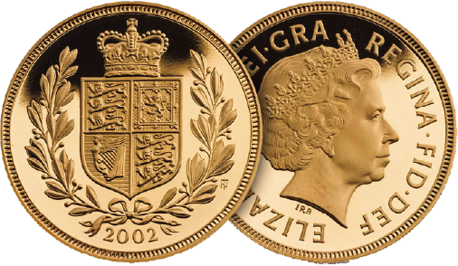 エリザベス女王ゴールデンジュビリー記念プルーフ金貨2002（ロイヤルミント）
