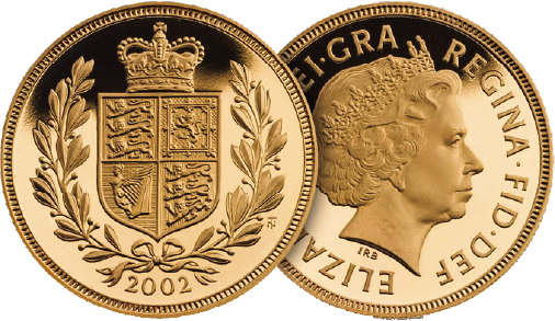 エリザベス女王ゴールデンジュビリー記念プルーフ金貨2002（ロイヤルミント）