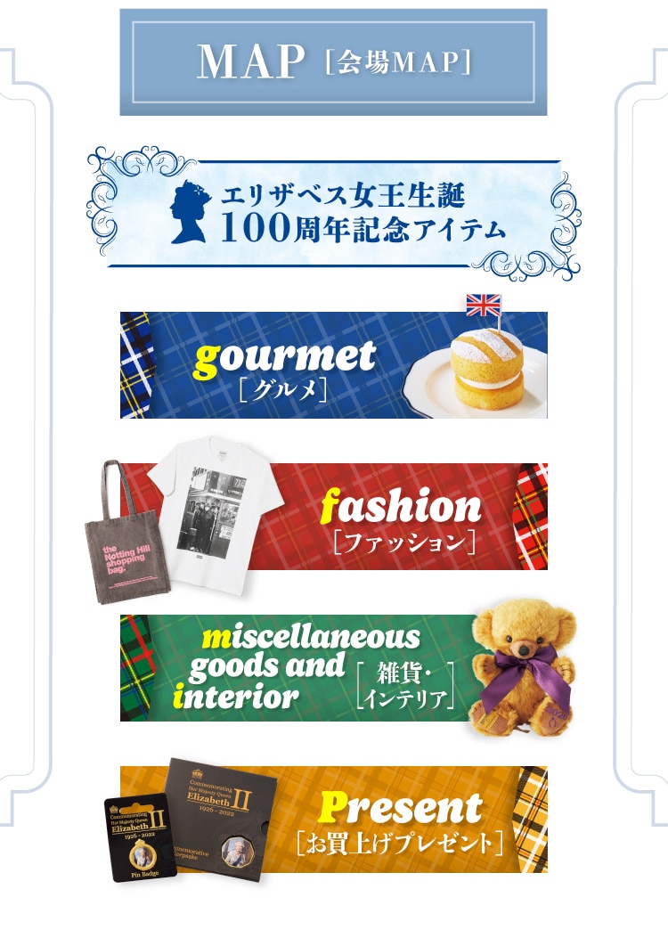 レシートキャンペーン、イベント情報、アプリ、各出店カテゴリへの案内