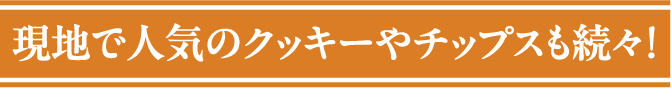 現地で人気のクッキーやチップスも続々！
