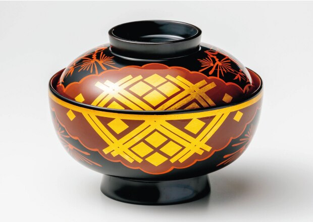 丸三漆器秀ひら塗り重箱3段松