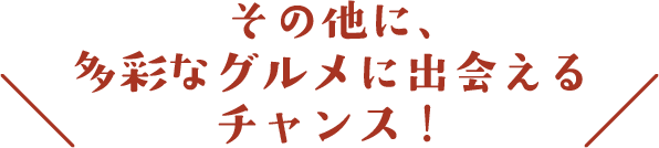 その他に、多彩なグルメに出会えるチャンス！
