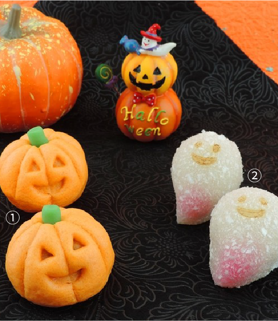 ハロウィン生菓子（カボチャ・ゴースト）のイメージ