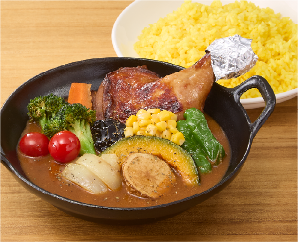 ローストチキンと9種の彩り野菜のスープカレー