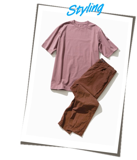 〈ケイシーケイシー〉Tシャツとパンツのスタイリング写真