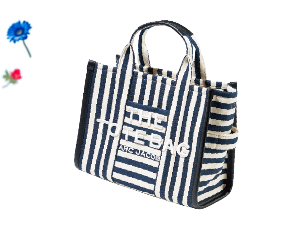 〈マーク ジェイコブス〉ザ ストライプ キャンバス トート バッグ ミディアム