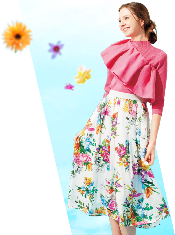 〈ビアッジョブルー〉セーターとスカート