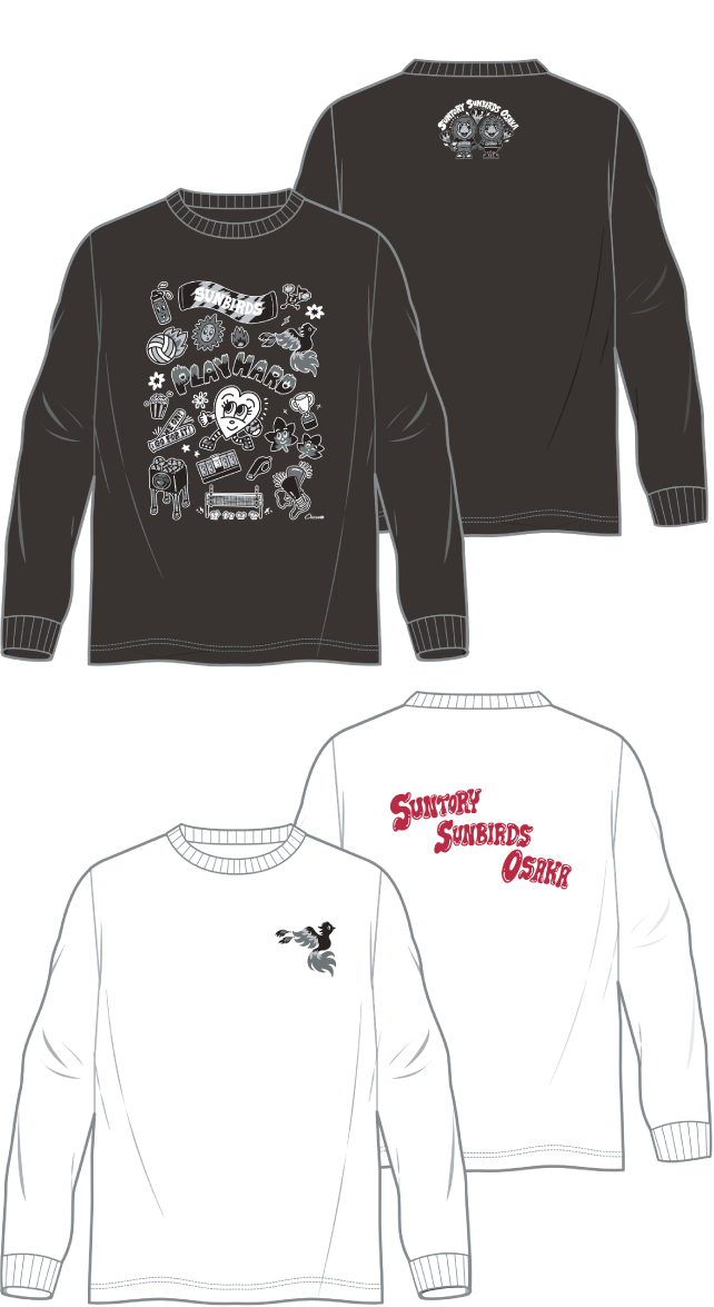 ChocomooコラボロンT（ブラック/ホワイト）各6,600円