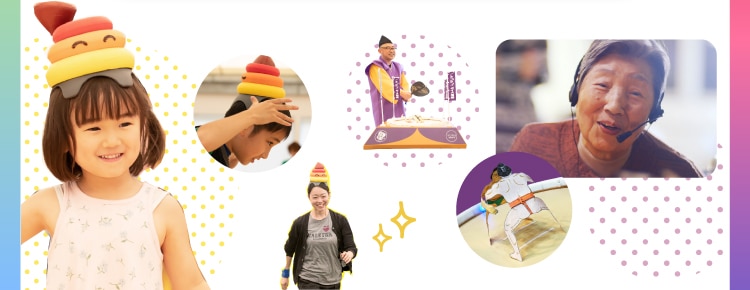 ゆるスポーツを楽しむ子どもから大人までの様子