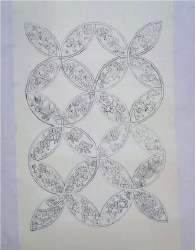 七宝繋ぎ模様 糸目糊工程