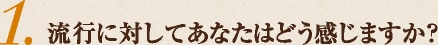 流行に対してあなたはどう感じますか？