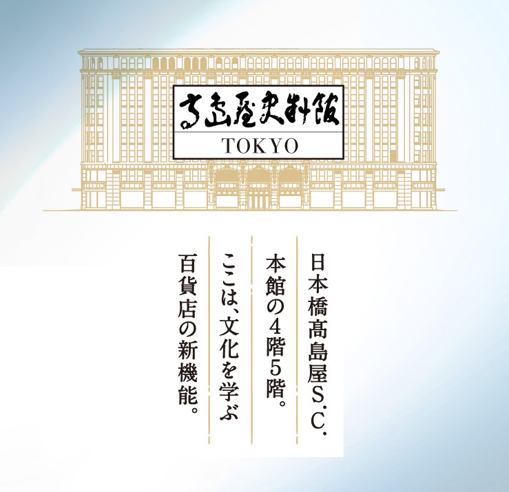 高島屋史料館TOKYO 日本橋高島屋S.C.本館の4階5階。ここは、文化を学ぶ百貨店の新機能。