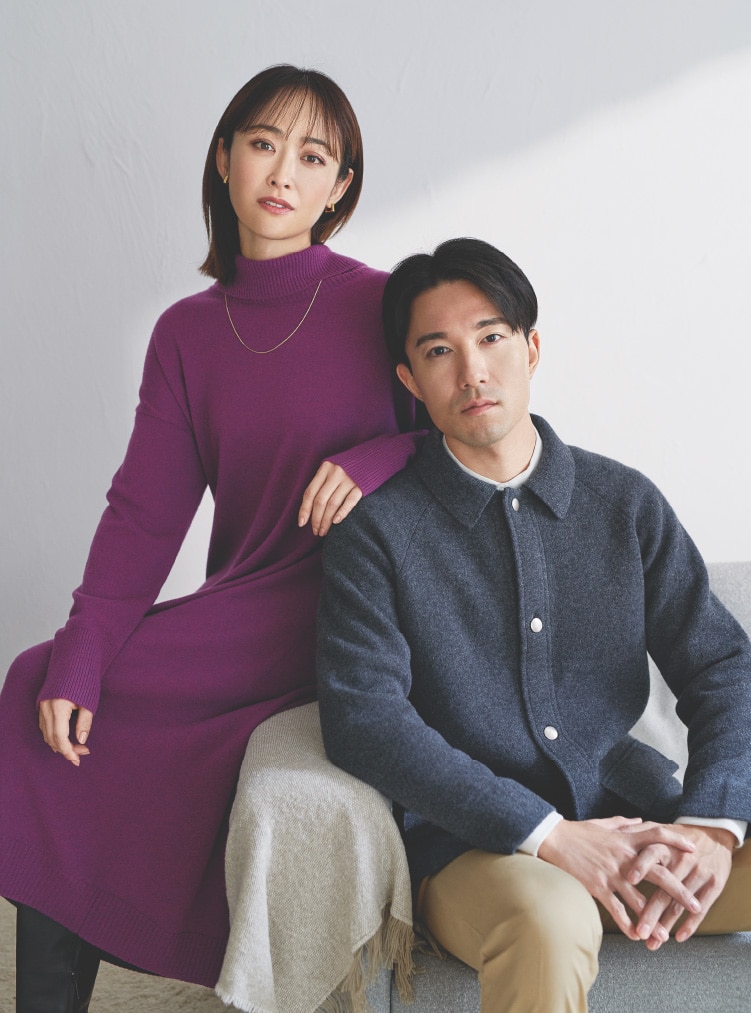 SoupleLuz スープレルース コットン カシミヤ リブ タートルネック