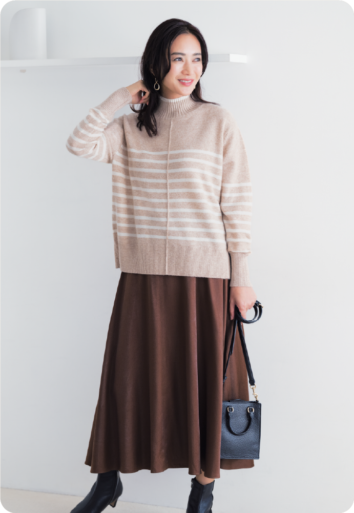 ボトルネックセーターの画像