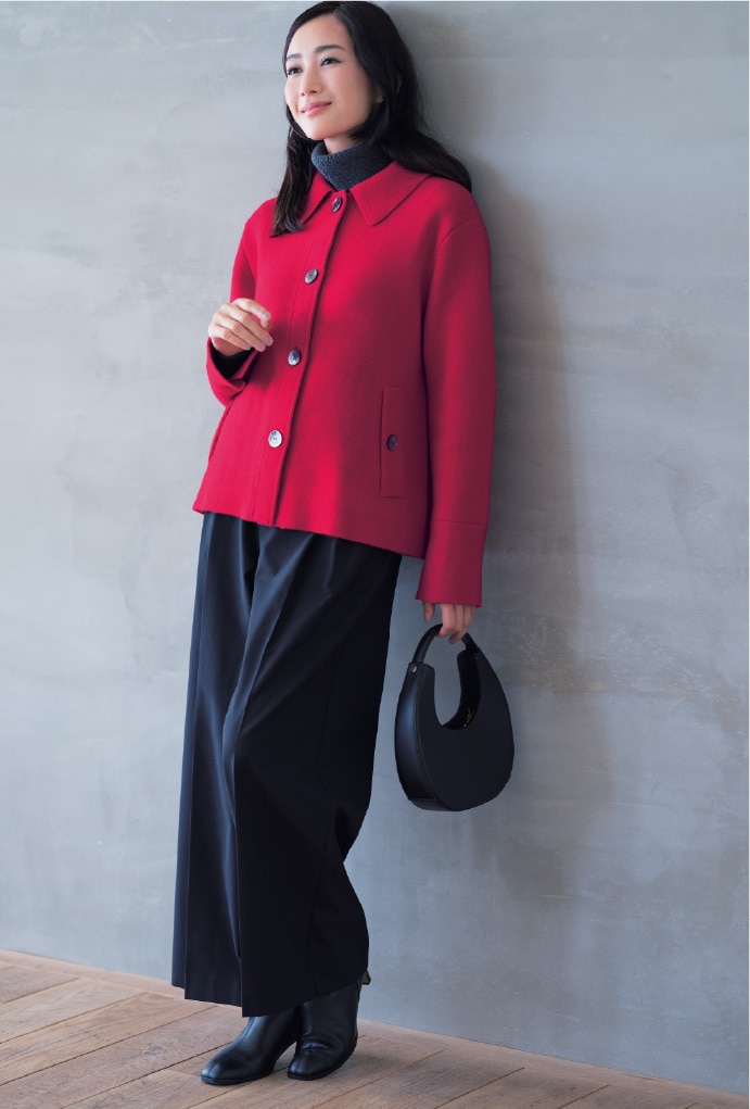 ダブルフェイスミドル丈コートの画像