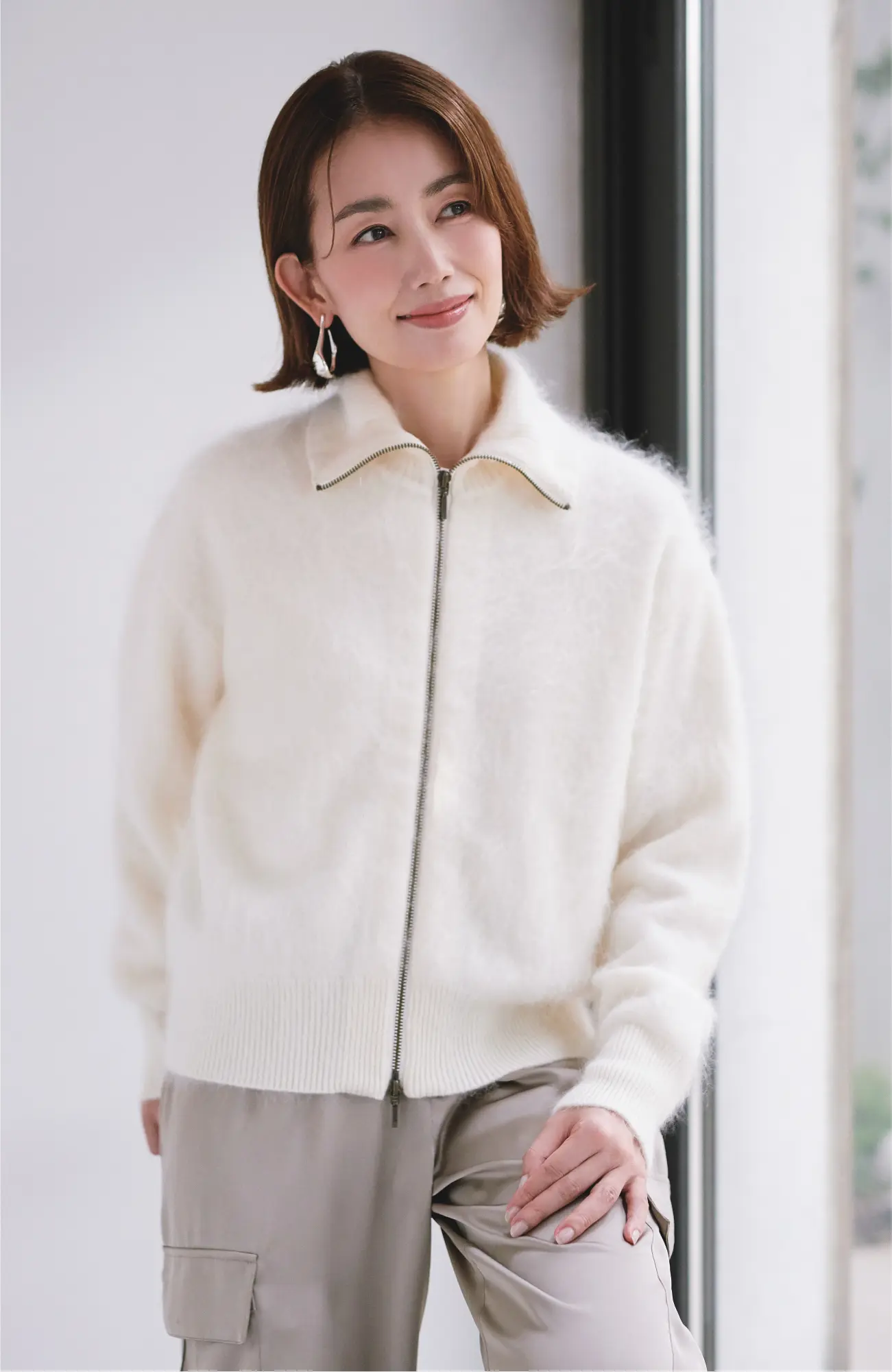 ファー加工ジップアウター