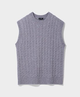 再生カシミヤ混ケーブルベスト