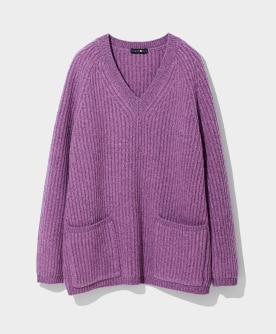 再生カシミヤ混Ｖネックプルオーバー