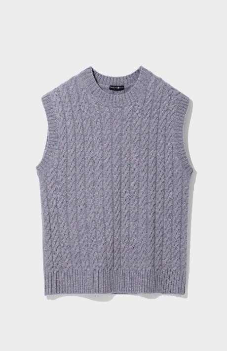 再生カシミヤ混ケーブルベスト