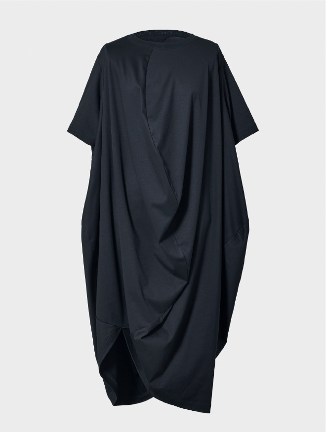 DOUBLE FRONT BALL T-SHIRTS DRESSの画像　ブラック