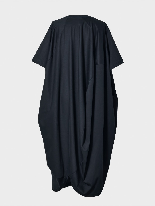 DOUBLE FRONT BALL T-SHIRTS DRESSの画像　ブラック背面