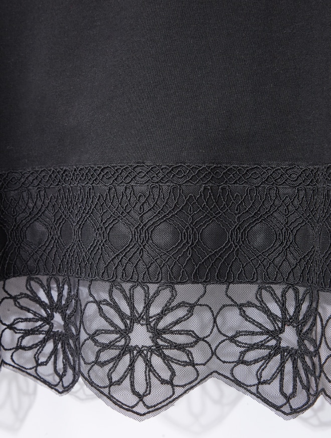 画像：裾のオリジナル刺繍部分のアップ　画像おわり