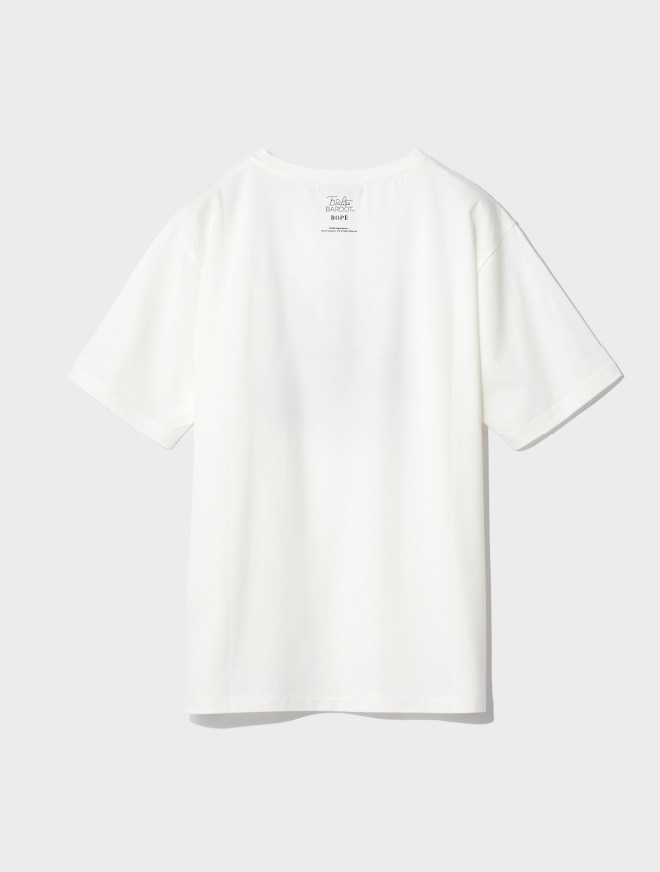 画像：ブリジット・バルドーのフォトプリントのホワイトのカットソー背面　画像おわり