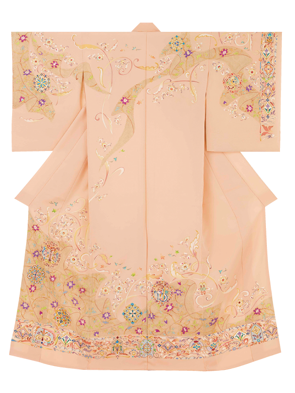 高島屋上品会商品380万製作大彦作品名マジョルカ島柄には細かい刺繍が