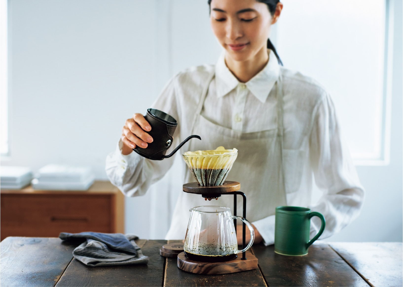 お湯の温度や抽出時間で味が変わる。