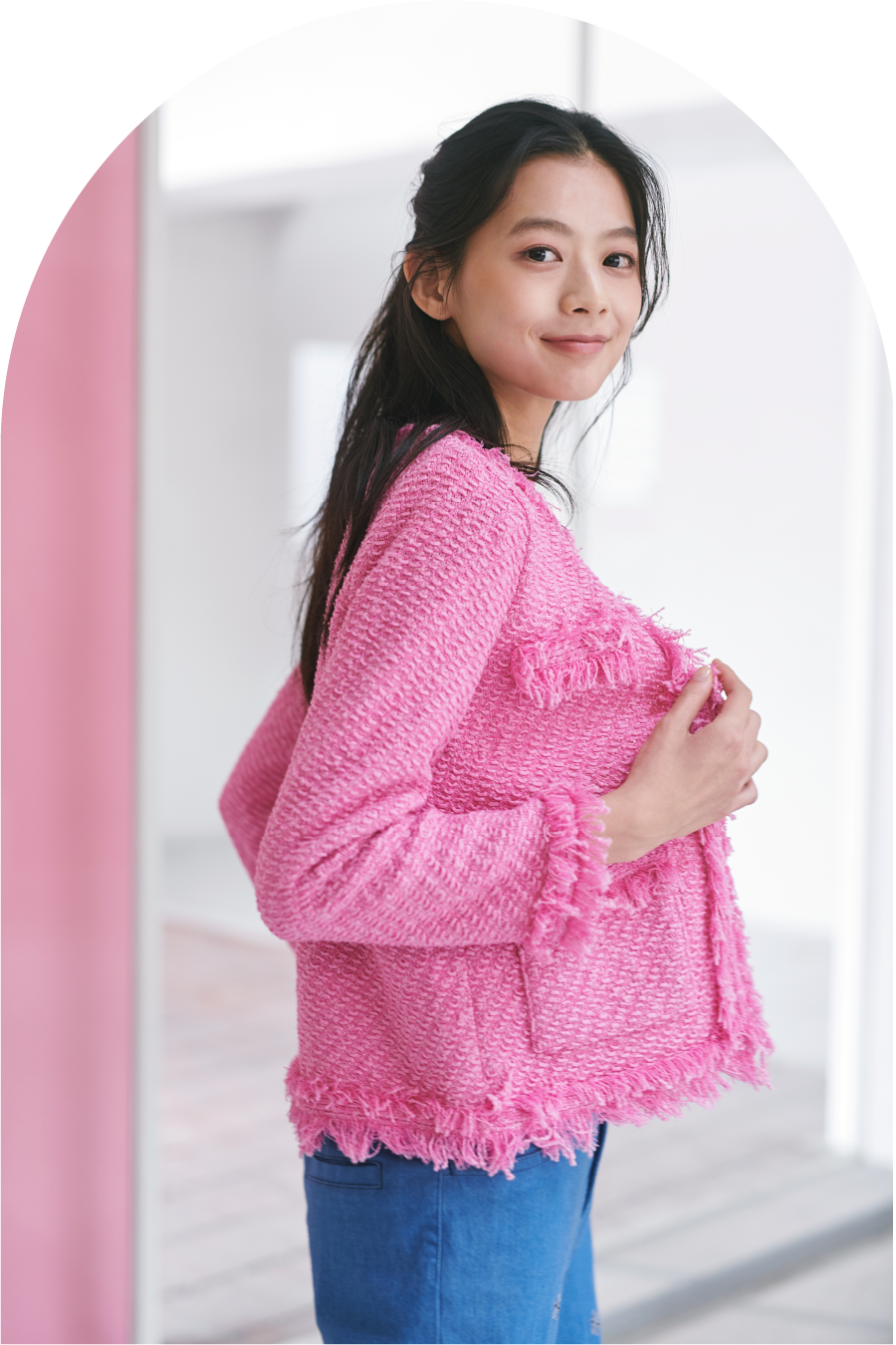 美品✨2025AW 今季完売 ミラノリブ ニットワークジャケット ベルト ピンク Ladies' STYLE｜高島屋 NEW Life, NEW Me 新しい自分にきがえる