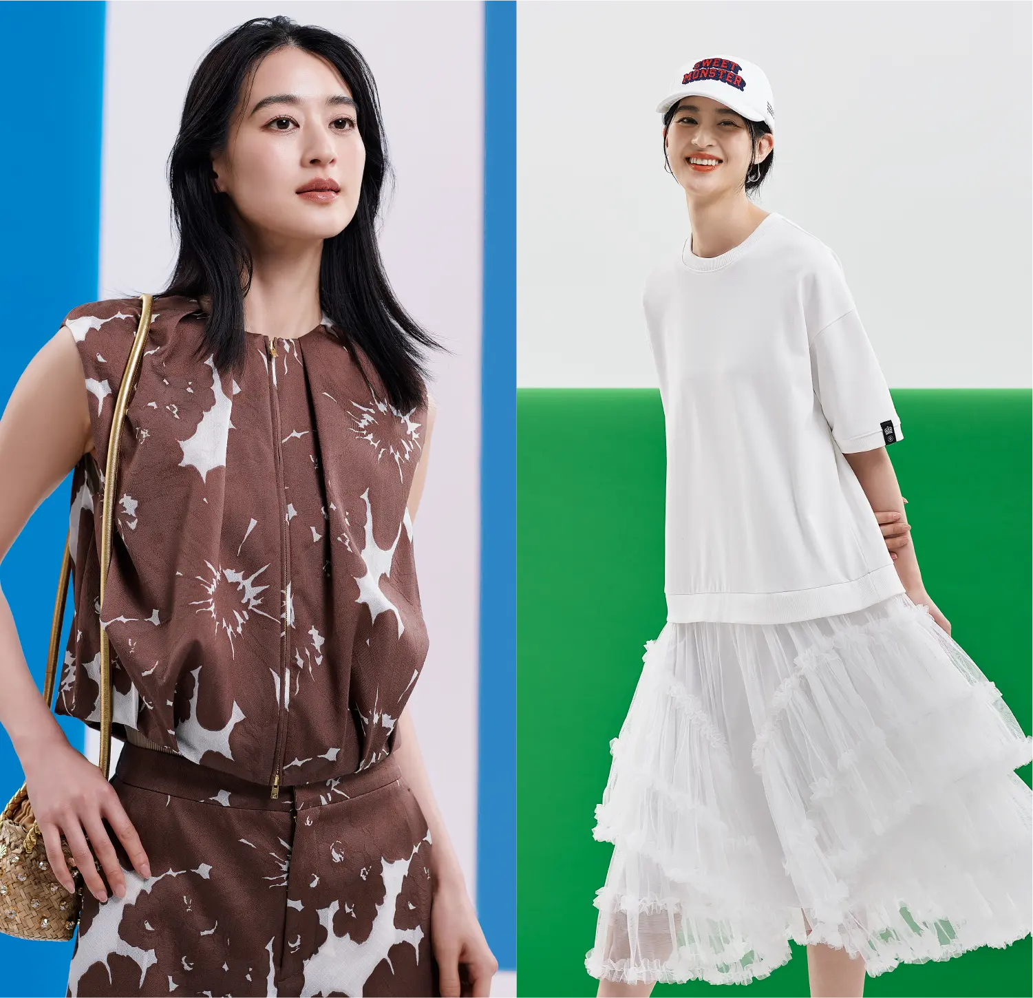 衣服を纏った女性モデルの写真