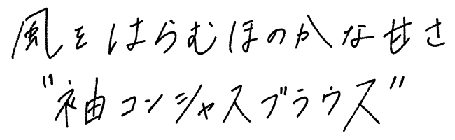 風をはらむほのかな甘さ“袖コンシャスブラウス”