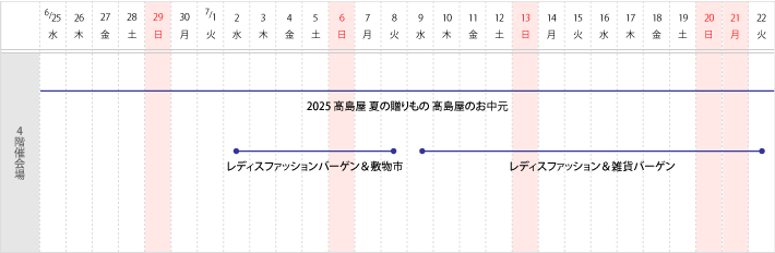 4階 催し会場　スケジュール