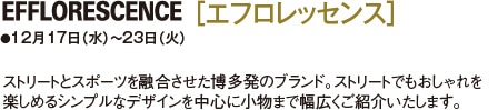 ［EFFLORESCENCE］ ●12月17日（水）〜23日（火）