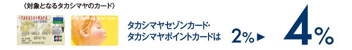 〈対象となるタカシマヤのカード〉タカシマヤカード《ゴールド》・タカシマヤカードは8% 10%