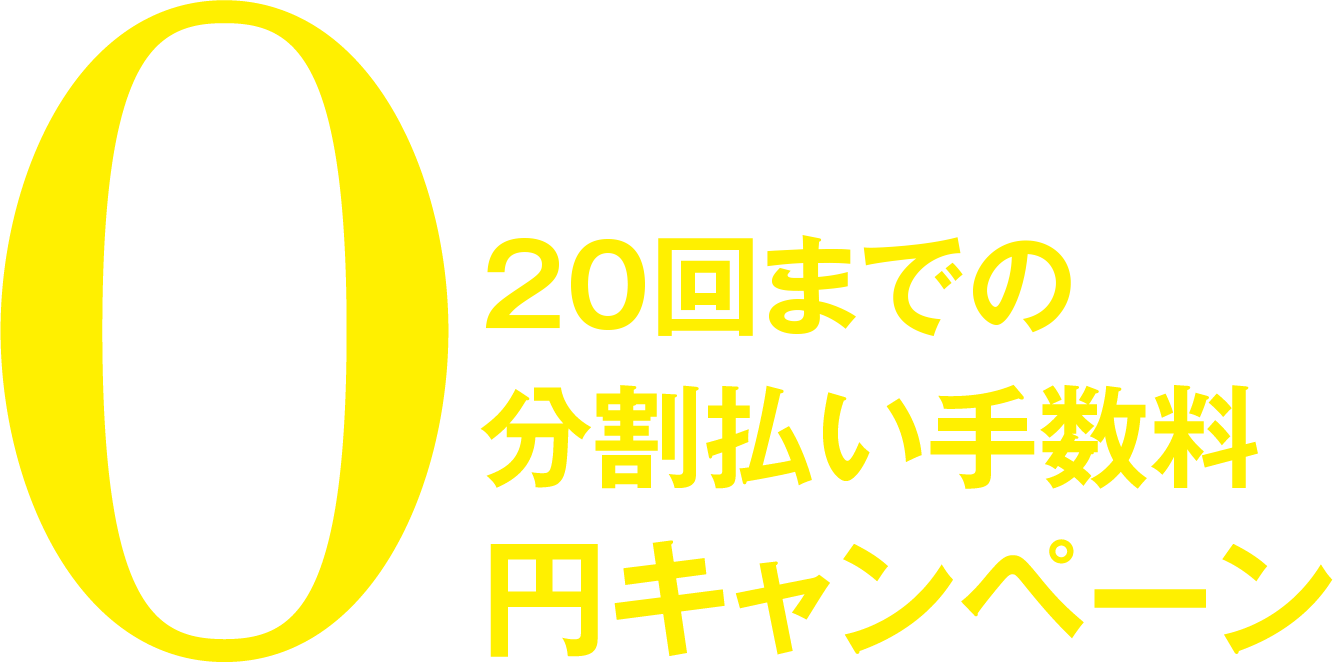 20回までの分割払い手数料0円キャンペーン
