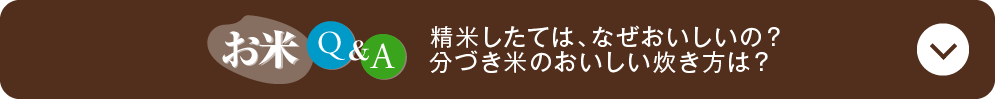 お米のQ＆A　精米したては、なぜおいしいの？分づき米のおいしい炊き方は？