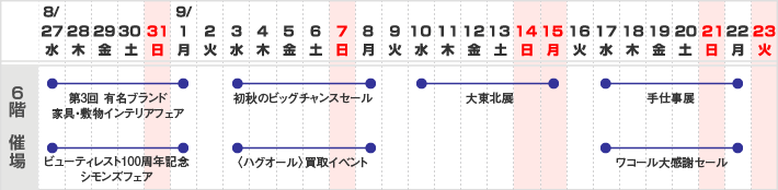 6階 催し会場　スケジュール