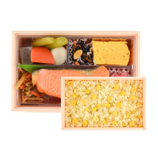 季節の炊込みご飯と銀ひらす塩糀焼弁当