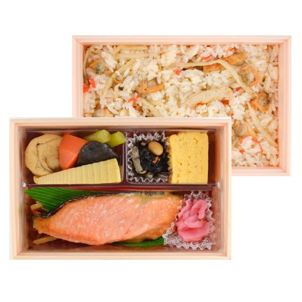 銀鮭みりん焼きとあさり炊込みご飯弁当