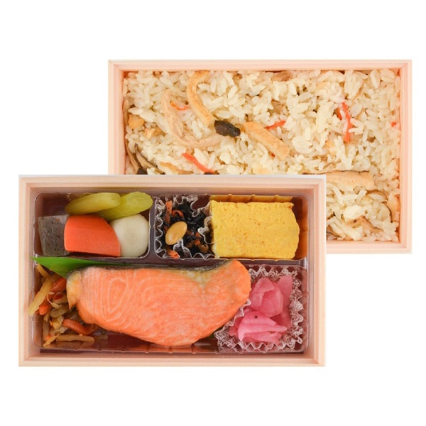 季節の炊き込みご飯と銀鮭酒肴焼弁当