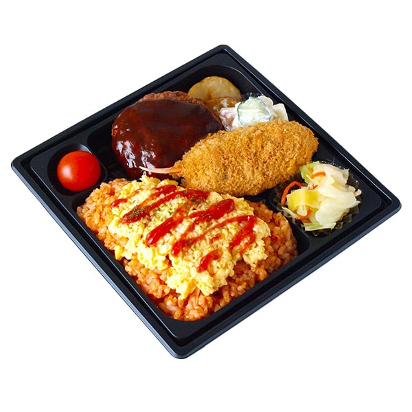 洋食やの国産粗挽きハンバーグ弁当