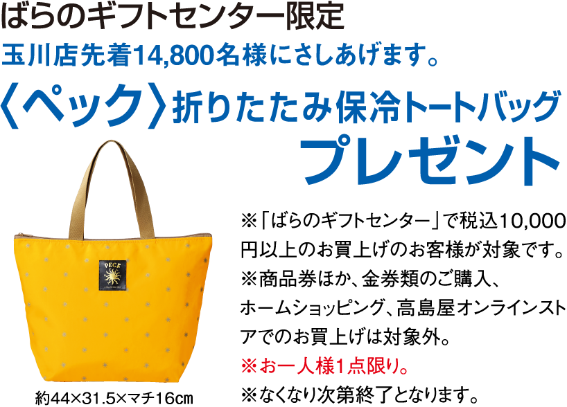 〈ペック〉折りたたみ保冷トートバッグプレゼント