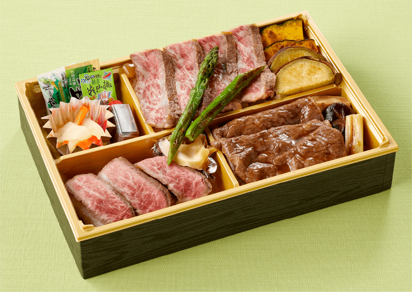 和牛王国ウエムラ A5 BMS No.12白老牛サーロイン入極み三昧膳アスパラ添え