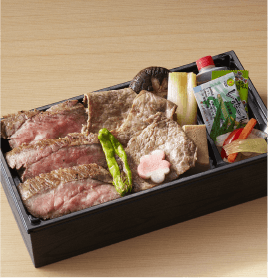 和牛王国ウエムラ 白老牛トロカルビステーキとすき焼き弁当