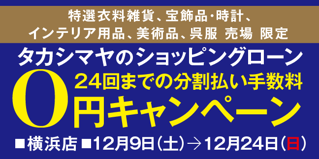 タカシマヤショッピングローン：24回払い手数料0円キャンペーン