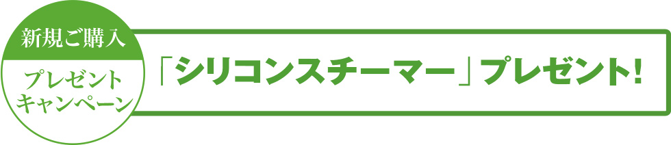 新規ご購入 プレゼントキャンペーン 「シリコンスチーマー」プレゼント！