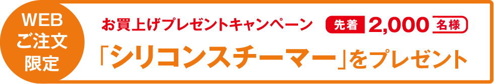 WEBご注文限定 お買上げプレゼントキャンペーン 先着2,000名様 「シリコンスチーマー」をプレゼント